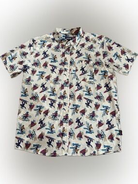 Patagonia Mr. Badger- Cream Short-Sleeve Button-Up
